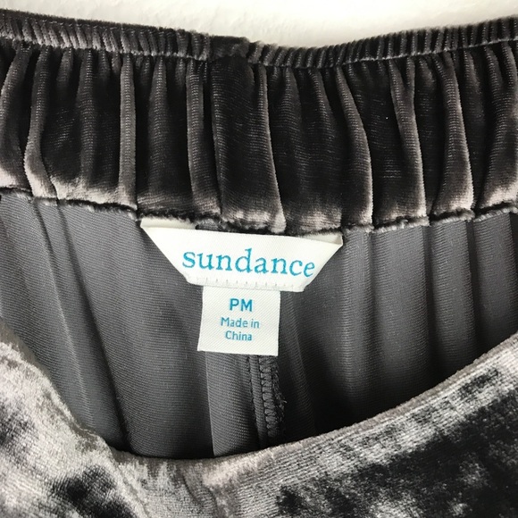 Sundance Festive Flare Gray Velvet Pants Size Petite Medium - Picture 7 of 8